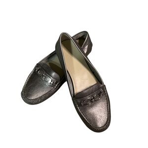 Coach Silver leather Loafers